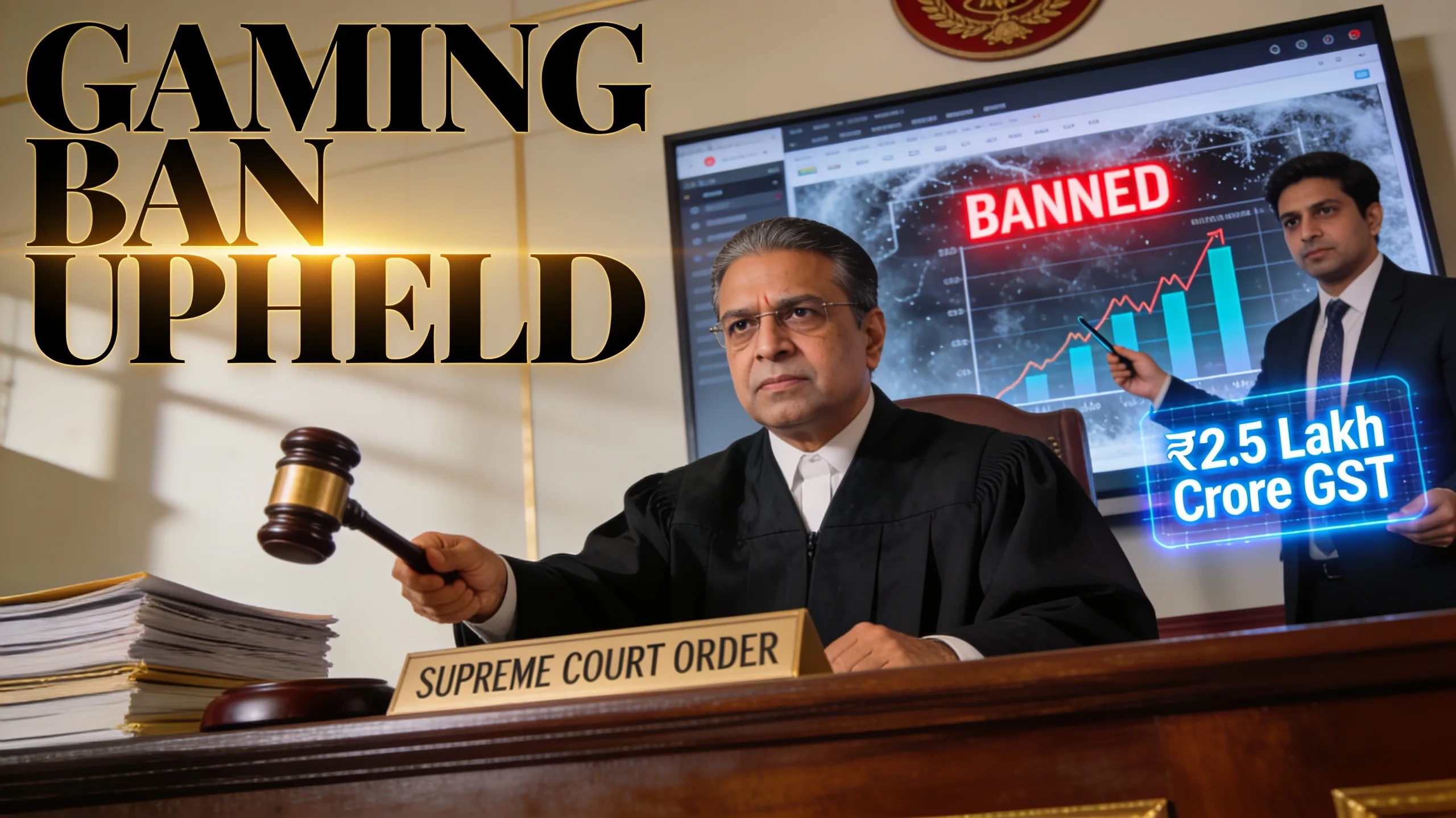India Supreme Court Upholds Online Gaming Ban, ₹2.5 Lakh Crore GST Bill Confirmed