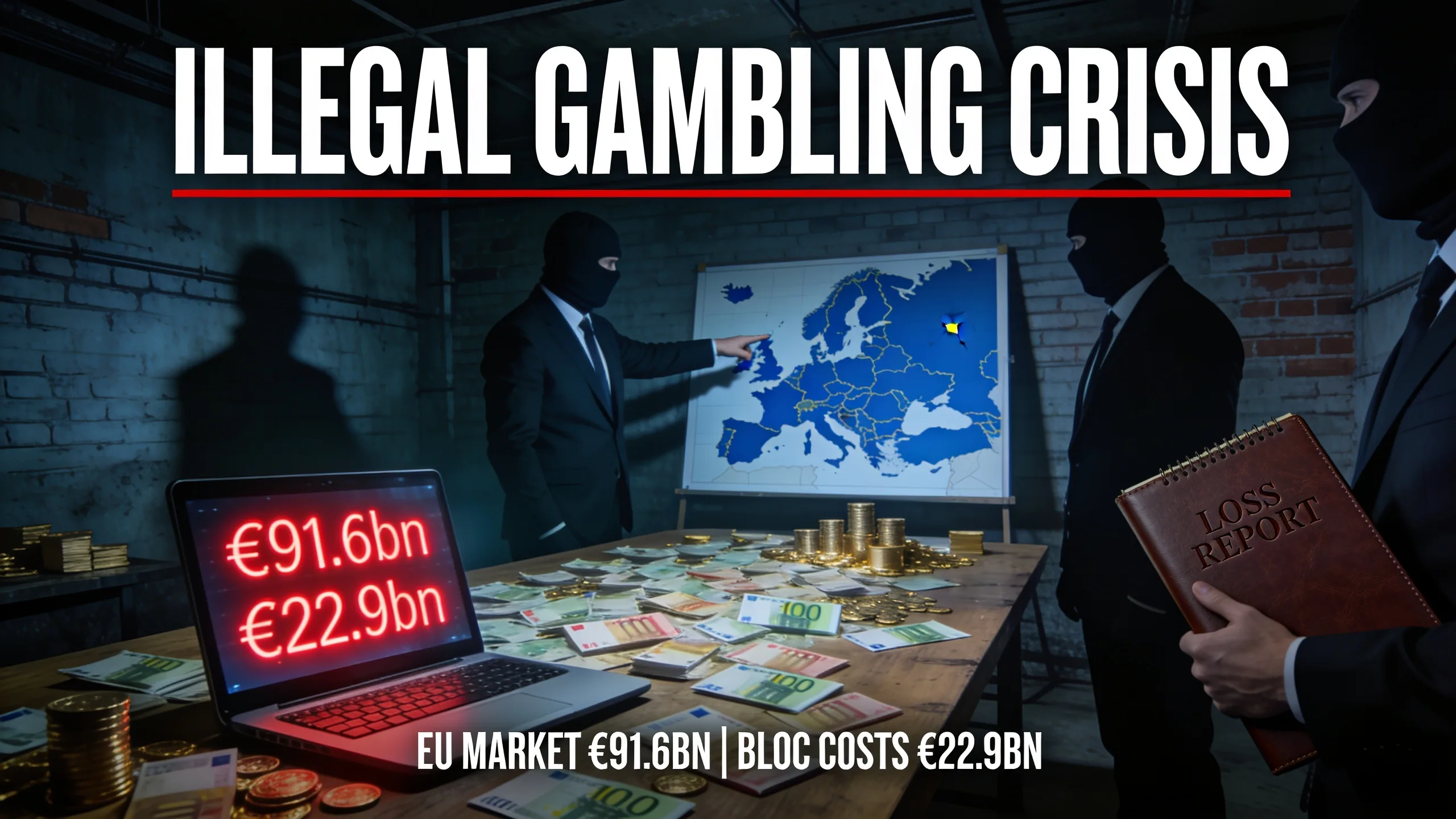 Illegal Gambling EU Market Hits €91.6bn, Costs Bloc €22.9bn