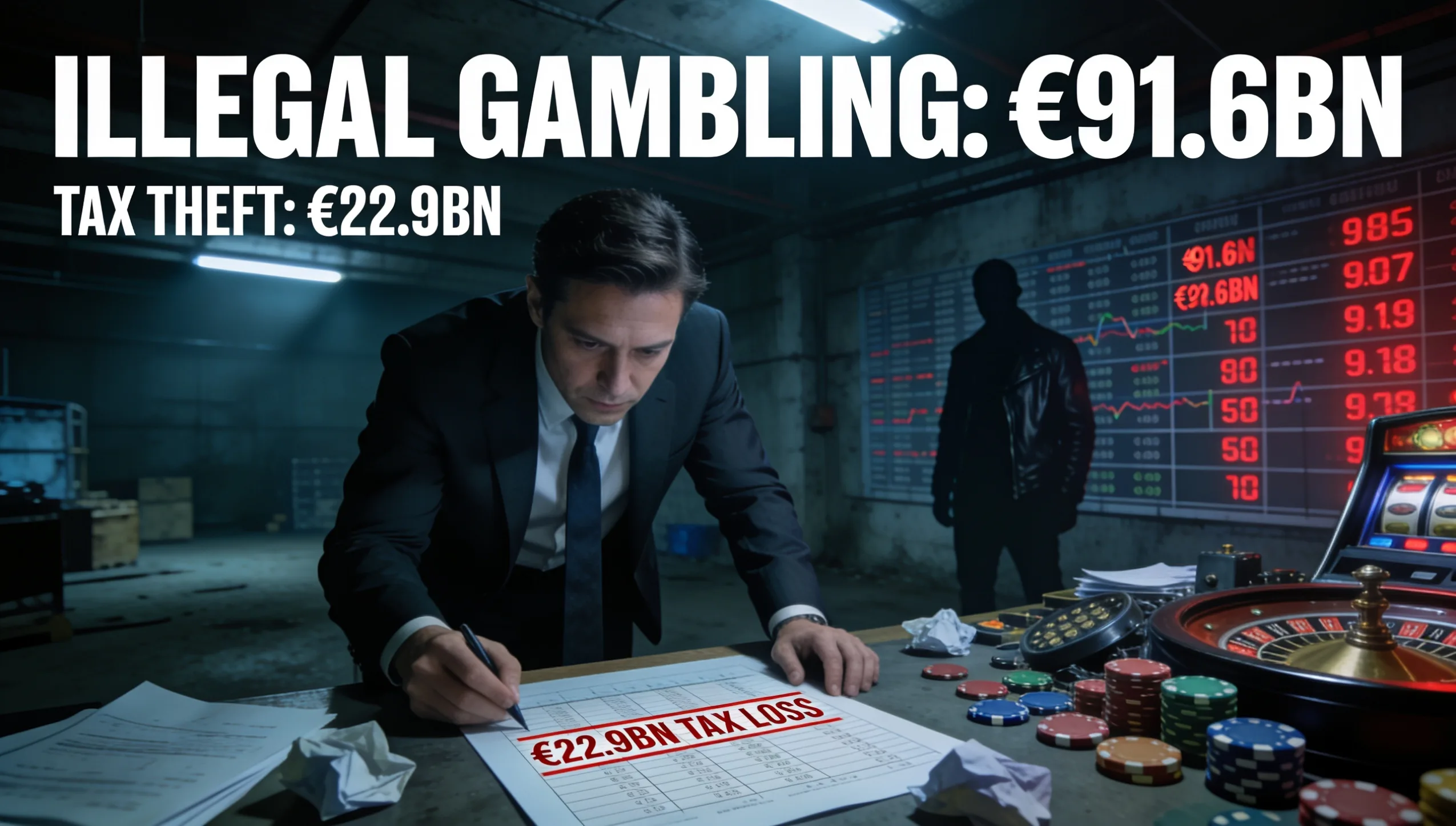 EU Illegal Gambling Market Hits €91.6bn, Costing States €22.9bn in Tax