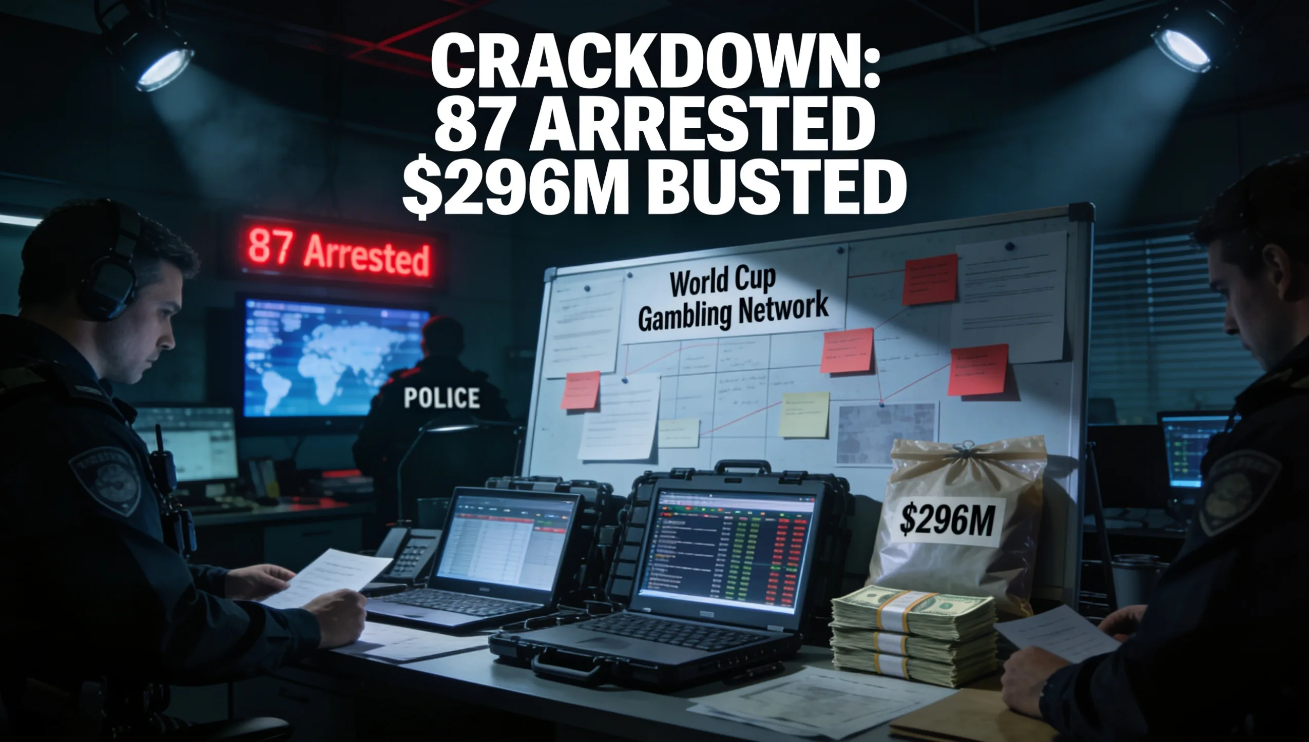 China World Cup Gambling Crackdown: 87 Arrested, $296M Network Busted